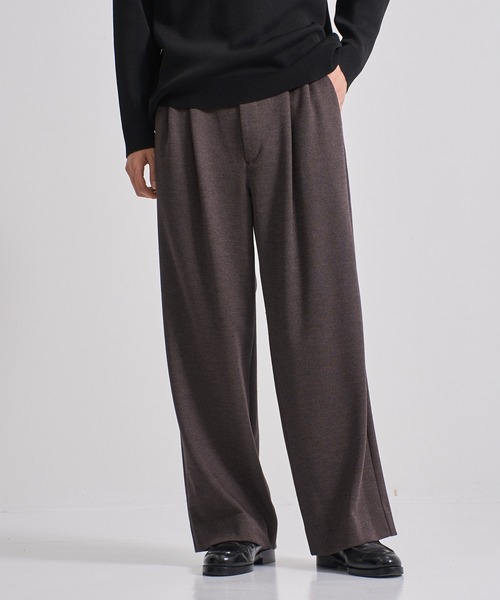 CITY TOKYO(シティトウキョウ)の「【CITY TOKYO/シティートーキョー】KANEMASA KNITウールネルパンツ(スラックス・メンズ・ダークネイビー/ブラウン・1/2/3)」の4枚目の写真