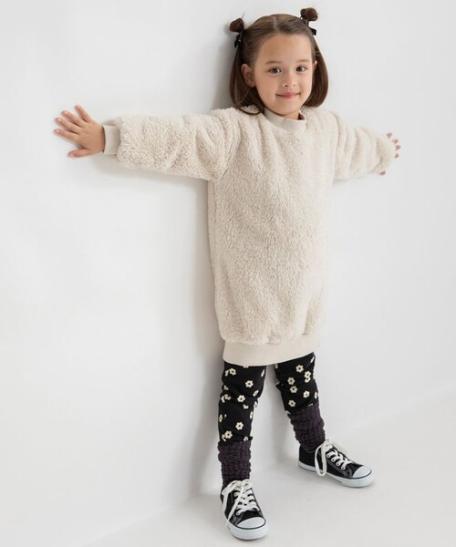 DRC branshes(ディーアールシーブランシェス)の「【WEB限定/DRC】ボアワンピース(ワンピース・キッズ・ラベンダー/カラフル/アイボリー/ブラック・100/110/140/130/120/150)」の2枚目の写真