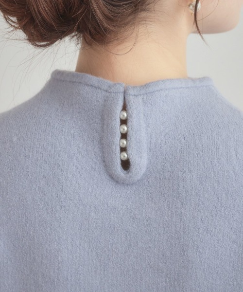 ゆるふわ・通勤】リッシュアンゴラ バックパール調ニット（ニット