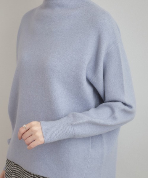 ゆるふわ・通勤】リッシュアンゴラ バックパール調ニット（ニット