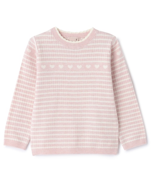 petit main(プティマイン)の「【フワもちっと】ハートリブニット(ニット/セーター・キッズ・レッド/トップグレー/ブラック/ライトピンク・90cm/120cm/80cm/100cm/110cm/130cm)」の4枚目の写真