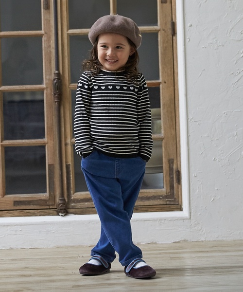 petit main(プティマイン)の「【フワもちっと】ハートリブニット(ニット/セーター・キッズ・レッド/トップグレー/ブラック/ライトピンク・90cm/120cm/80cm/100cm/110cm/130cm)」の13枚目の写真