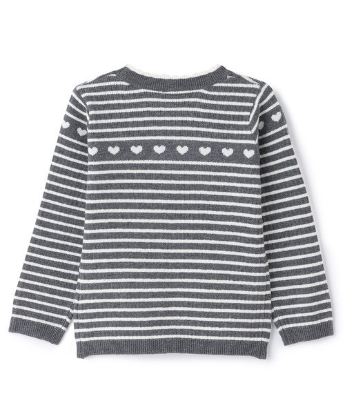 petit main(プティマイン)の「【フワもちっと】ハートリブニット(ニット/セーター・キッズ・レッド/トップグレー/ブラック/ライトピンク・90cm/120cm/80cm/100cm/110cm/130cm)」の11枚目の写真