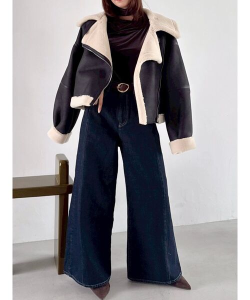 dazzlin（ダズリン）の「チョーカー付ドレープシアーベロアトップス（Tシャツ/カットソー・レディース・ブラック/アイボリー/ブラウン・FREE）」の15枚目の写真