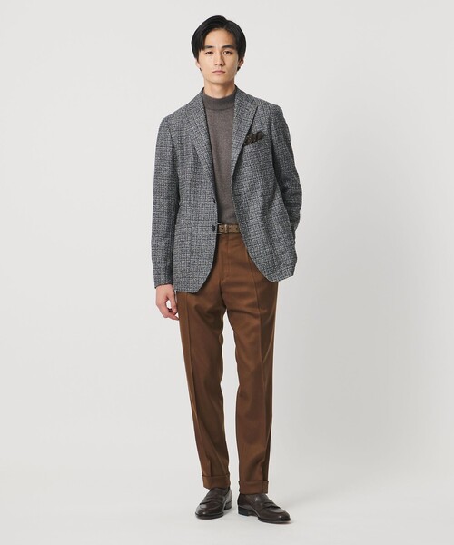 UNITED ARROWS（ユナイテッドアローズ）の「ライトサキソニー テーパード １プリーツ スラックス ヨコストレッチ（スラックス・メンズ・ナチュラル/ブラウン系・48/50/44/46/54）」の21枚目の写真