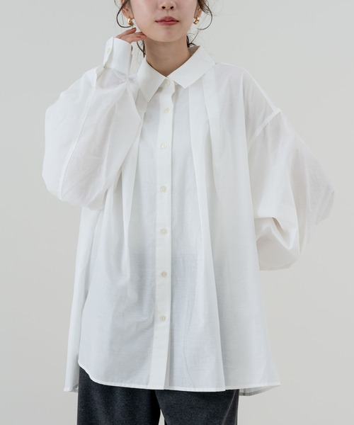 SABUROKU(サブロク)の「【SABUROKU】ふんわり広がる 体型カバー◎ の 優秀チュニック!(シャツ/ブラウス・レディース・チャコールグレー/イエロー/ホワイト・M)」の15枚目の写真