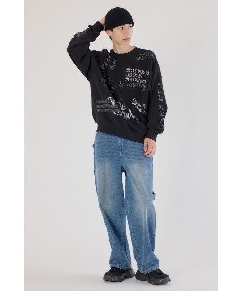 RODEO CROWNS WIDE BOWL(ロデオクラウンズワイドボウル)の「DRAWING スウェット(スウェット・メンズ・グレー×ホワイト/ブラック/カーキ・LARGE/MEDIUM)」の9枚目の写真