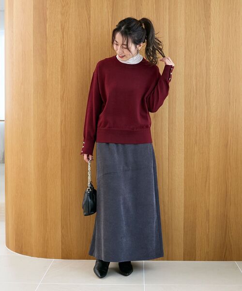 le.coeur blanc（ルクールブラン）の「コーデュロイフレアスカート（スカート・レディース・チャコールグレー/アイボリー/グレイッシュベージュ・38）」の13枚目の写真