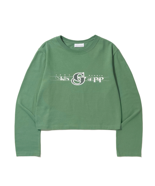 1993STUDIO(1993スタジオ)の「POP クロップロングスリーブ_セージグリーン(Tシャツ/カットソー・レディース・その他・FREE)」の2枚目の写真