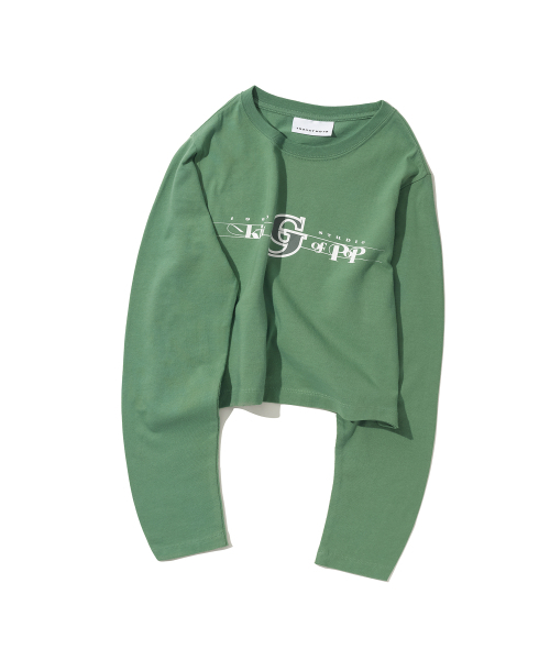 1993STUDIO(1993スタジオ)の「POP クロップロングスリーブ_セージグリーン(Tシャツ/カットソー・レディース・その他・FREE)」の4枚目の写真
