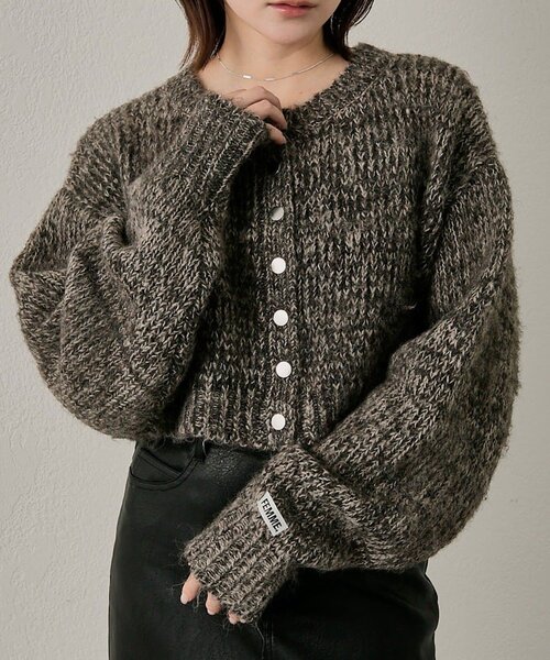 mline（エムライン）の「[mline]mixカーディガン（カーディガン/ボレロ・レディース・ブルー/ブラック/ブラウン・FREE）」の2枚目の写真