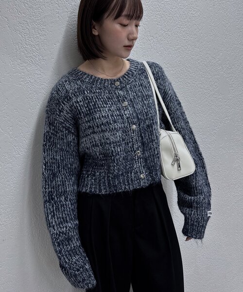 mline（エムライン）の「[mline]mixカーディガン（カーディガン/ボレロ・レディース・ブルー/ブラック/ブラウン・FREE）」の3枚目の写真