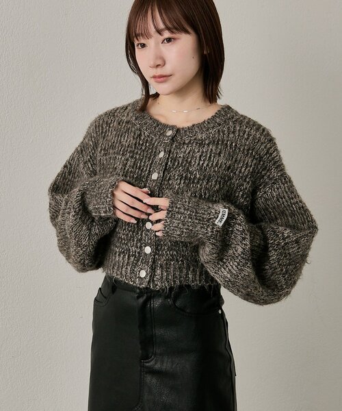 mline（エムライン）の「[mline]mixカーディガン（カーディガン/ボレロ・レディース・ブルー/ブラック/ブラウン・FREE）」の4枚目の写真