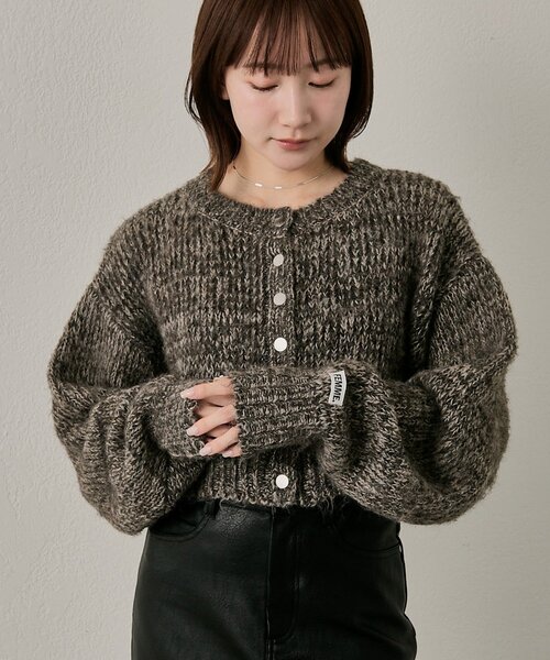 mline（エムライン）の「[mline]mixカーディガン（カーディガン/ボレロ・レディース・ブルー/ブラック/ブラウン・FREE）」の5枚目の写真