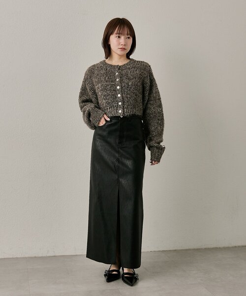 mline（エムライン）の「[mline]mixカーディガン（カーディガン/ボレロ・レディース・ブルー/ブラック/ブラウン・FREE）」の7枚目の写真