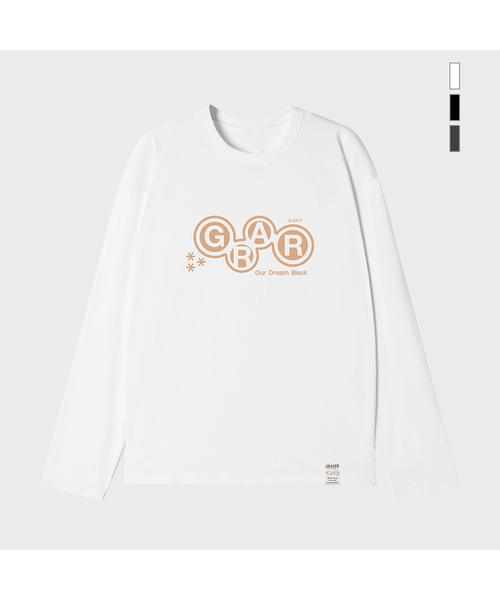GRAVER（グレーバー）の「[ユニセックス]ポピングロングスリーブTシャツ_3カラー（Tシャツ/カットソー・レディース・ホワイト/ブラック/チャコール・MEDIUM/LARGE）」の2枚目の写真