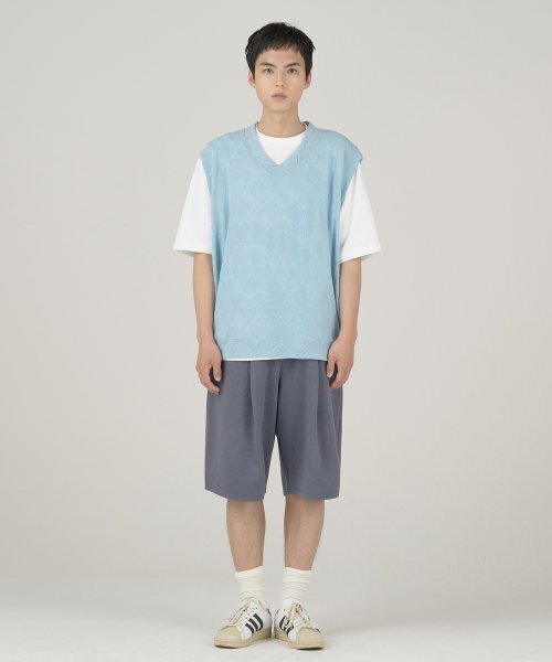 XERO（ゼロ）の「Deep One Tuck Sweat Shorts [Light Navy]（その他パンツ・メンズ・その他・MEDIUM/SMALL/LARGE）」の3枚目の写真