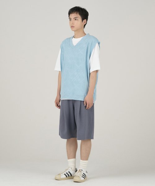 XERO（ゼロ）の「Deep One Tuck Sweat Shorts [Light Navy]（その他パンツ・メンズ・その他・MEDIUM/SMALL/LARGE）」の4枚目の写真