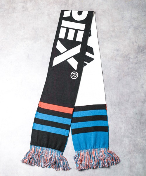 AVIREX(アヴィレックス)の「【AVIREX】LOGO SOCCER MUFFLER(マフラー・メンズ・ワインレッド/チャコールグレー・FREE)」の2枚目の写真