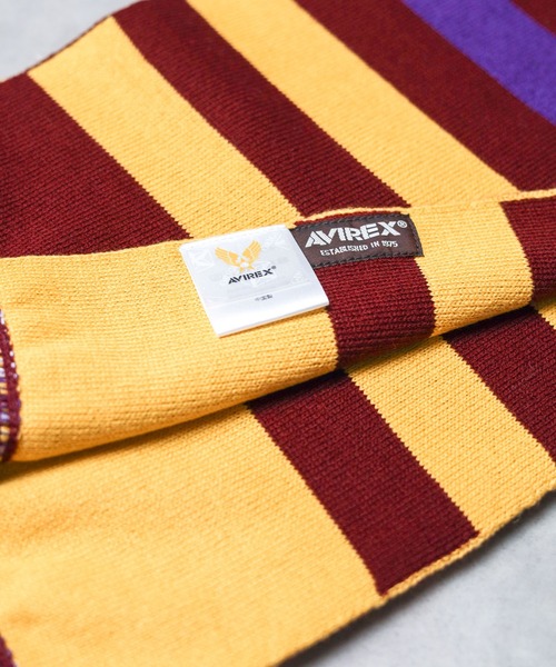 AVIREX(アヴィレックス)の「【AVIREX】LOGO SOCCER MUFFLER(マフラー・メンズ・ワインレッド/チャコールグレー・FREE)」の5枚目の写真