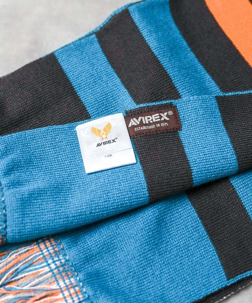 AVIREX(アヴィレックス)の「【AVIREX】LOGO SOCCER MUFFLER(マフラー・メンズ・ワインレッド/チャコールグレー・FREE)」の3枚目の写真