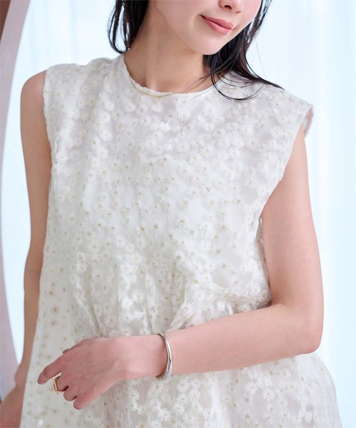 UR'S(ユアーズ)の「フラワーレースシアーブラウス(シャツ/ブラウス・レディース・ライトピンク/ホワイト・S/M/L)」の14枚目の写真