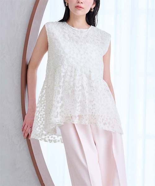 UR'S(ユアーズ)の「フラワーレースシアーブラウス(シャツ/ブラウス・レディース・ライトピンク/ホワイト・S/M/L)」の19枚目の写真