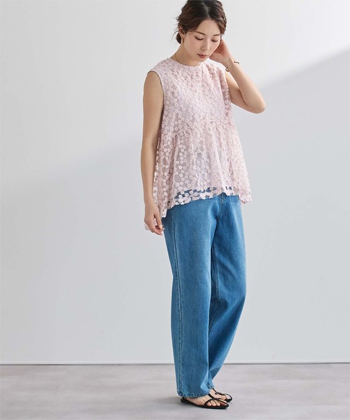 UR'S(ユアーズ)の「フラワーレースシアーブラウス(シャツ/ブラウス・レディース・ライトピンク/ホワイト・S/M/L)」の6枚目の写真