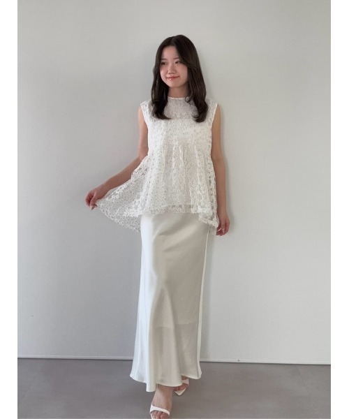 UR'S(ユアーズ)の「フラワーレースシアーブラウス(シャツ/ブラウス・レディース・ライトピンク/ホワイト・S/M/L)」の4枚目の写真