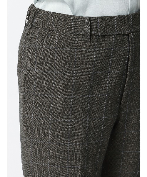 SUIT SQUARE(スーツスクエア)の「テーパードパンツ ウォッシャブル ストレッチ ウールライクポリエステル グレンチェック(スラックス・レディース・グレー・42(13号)/40(11号)/38(9号)/36(7号))」の6枚目の写真