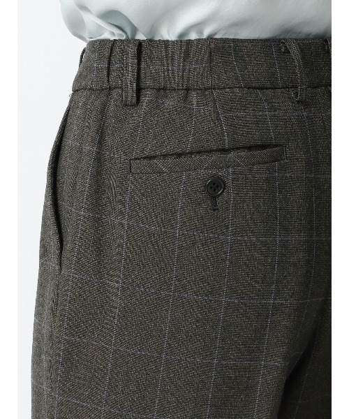 SUIT SQUARE(スーツスクエア)の「テーパードパンツ ウォッシャブル ストレッチ ウールライクポリエステル グレンチェック(スラックス・レディース・グレー・42(13号)/40(11号)/38(9号)/36(7号))」の7枚目の写真