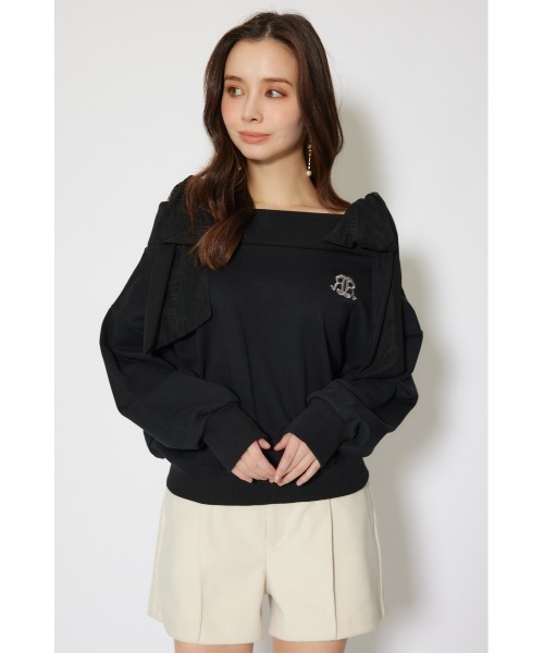 rienda（リエンダ）の「2WAYチュールオフショルスウェットトップス 秋服 冬服（スウェット・レディース・ピンク/ホワイト/ブラック・FREE）」の18枚目の写真