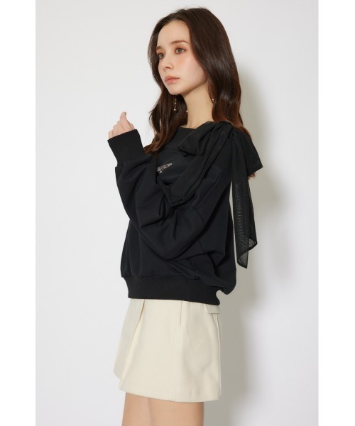 rienda（リエンダ）の「2WAYチュールオフショルスウェットトップス 秋服 冬服（スウェット・レディース・ピンク/ホワイト/ブラック・FREE）」の19枚目の写真