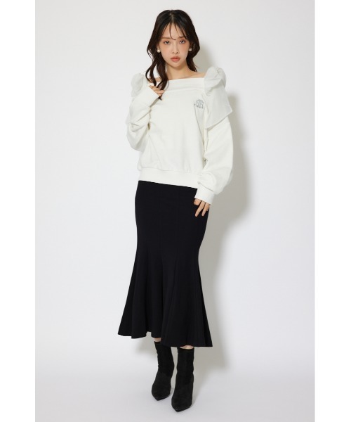 rienda（リエンダ）の「2WAYチュールオフショルスウェットトップス 秋服 冬服（スウェット・レディース・ピンク/ホワイト/ブラック・FREE）」の7枚目の写真