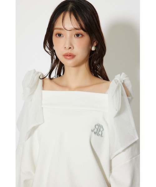 rienda（リエンダ）の「2WAYチュールオフショルスウェットトップス 秋服 冬服（スウェット・レディース・ピンク/ホワイト/ブラック・FREE）」の13枚目の写真