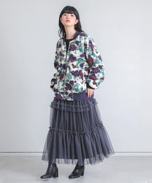 somari imagination（ソマリ イマジネーション）の「『花柄ボアブルゾン』（ブルゾン・レディース・ブラウン/アイボリー・FREE）」の6枚目の写真