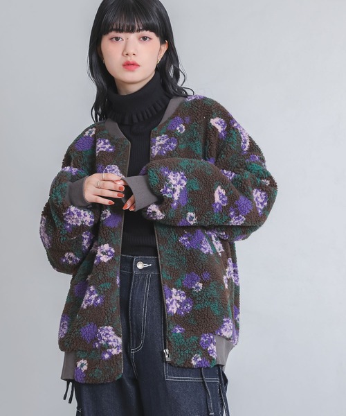 somari imagination（ソマリ イマジネーション）の「『花柄ボアブルゾン』（ブルゾン・レディース・ブラウン/アイボリー・FREE）」の14枚目の写真