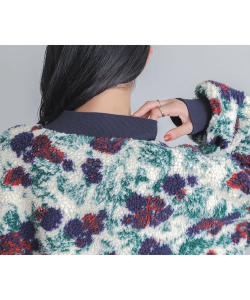 somari imagination（ソマリ イマジネーション）の「『花柄ボアブルゾン』（ブルゾン・レディース・ブラウン/アイボリー・FREE）」の9枚目の写真