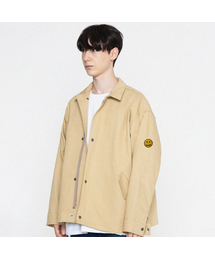 GRAVER（グレーバー）の「[UNISEX] DOT SMILE EMBROIDERED WHITE CLIP JACKET_BEIGE（ミリタリージャケット）」