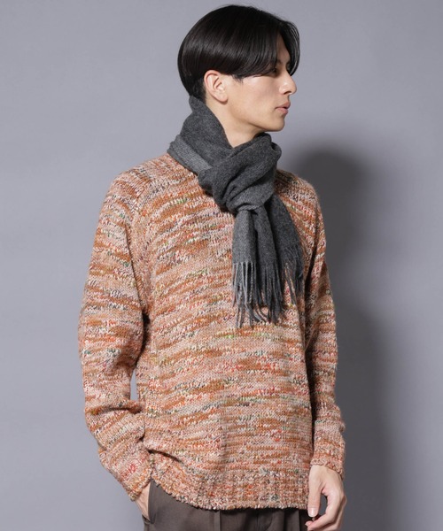 NANO universe（ナノユニバース）の「ソフトカシミヤブレンドマフラー（マフラー・メンズ・ブラック/チャコール/ボルドー/ブルー・FREE）」の3枚目の写真