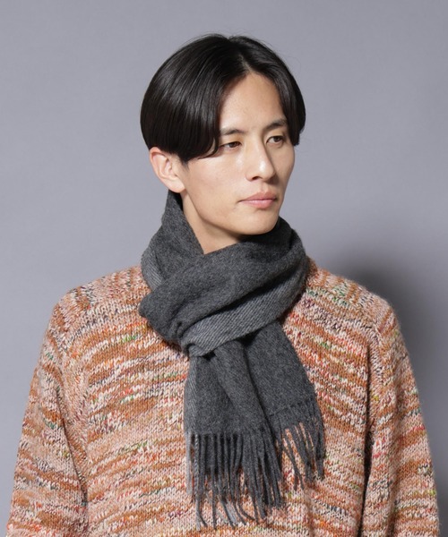 NANO universe（ナノユニバース）の「ソフトカシミヤブレンドマフラー（マフラー・メンズ・ブラック/チャコール/ボルドー/ブルー・FREE）」の12枚目の写真