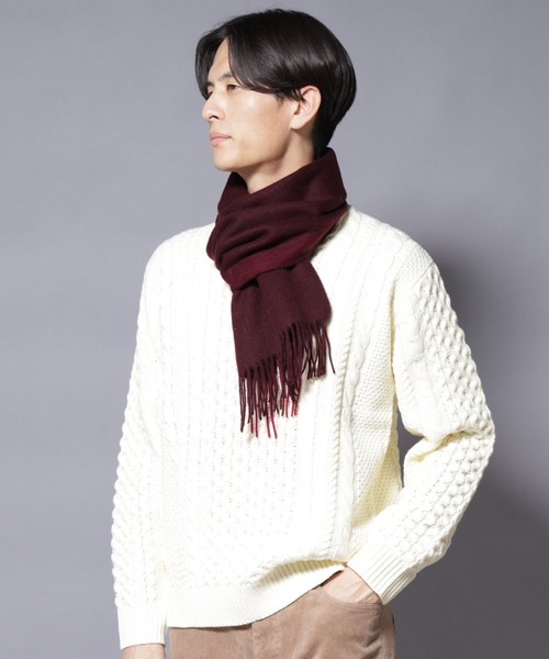 NANO universe（ナノユニバース）の「ソフトカシミヤブレンドマフラー（マフラー・メンズ・ブラック/チャコール/ボルドー/ブルー・FREE）」の10枚目の写真