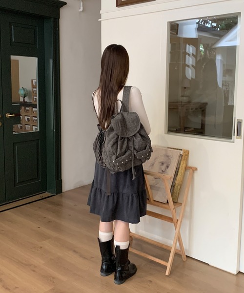 MEMECLE（メメクル）の「【MEMECLE/メメクル】レオパードスタッズリュック（バックパック/リュック・レディース・ベージュ/ブラック/カーキ・FREE）」の6枚目の写真