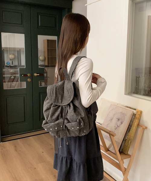 MEMECLE（メメクル）の「【MEMECLE/メメクル】レオパードスタッズリュック（バックパック/リュック・レディース・ベージュ/ブラック/カーキ・FREE）」の7枚目の写真