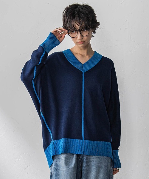 MAYSON GREY(メイソングレイ)の「今日の気分で着回せるリバーシブルニット≪手洗い可能≫(ニット/セーター・レディース・ブラック/ベージュ/レッド/ブルー/ライトグレー/ブルー系その他/イエロー・M)」の5枚目の写真