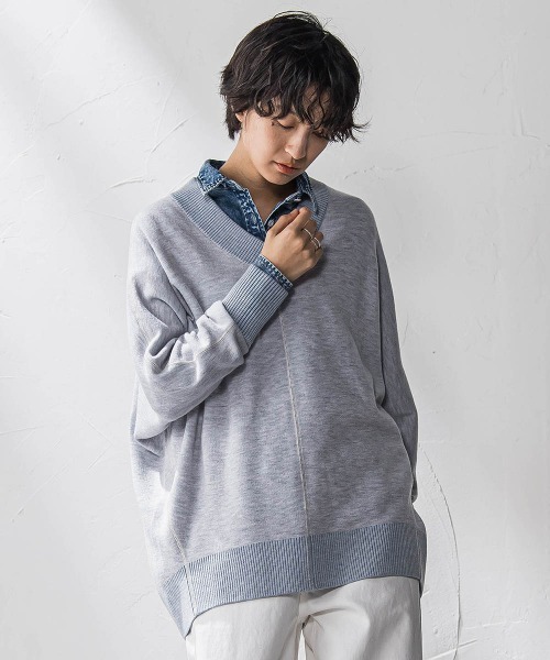 MAYSON GREY(メイソングレイ)の「今日の気分で着回せるリバーシブルニット≪手洗い可能≫(ニット/セーター・レディース・ブラック/ベージュ/レッド/ブルー/ライトグレー/ブルー系その他/イエロー・M)」の20枚目の写真