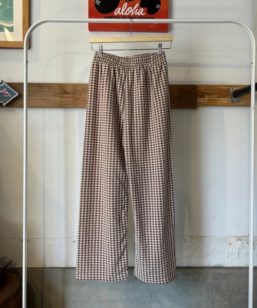 URBAN ISLAND SOCIETY(アーバンアイランドソサエティ)の「【URBAN ISLAND SOCIETY/アーバンアイランドソサエティ】UIS GINGHAM CHECK PANT/ギンガムチェック パンツ ワイド イージーパンツ リラックス(その他パンツ・レディース・ベージュ/ブラック・FREE)」の3枚目の写真