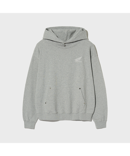 Honda Small Wing Rivet point Hoodie Gray