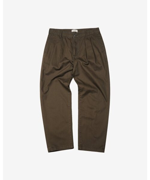 Two Pleats Corduroy Trousers (Khaki)