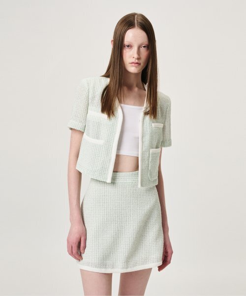 ETMON(エトモン)の「Summer Tweed Cardigan Jacket, Mint(その他アウター・レディース・その他・SMALL/MEDIUM)」の1枚目の写真